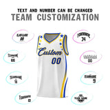 Custom White Shoulders Star Pattern Side Color Block Sports Uniform Basketball Jersey