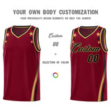Custom Crimson Shoulders Star Pattern Side Color Block Sports Uniform Basketball Jersey