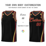 Custom Black Shoulders Star Pattern Side Color Block Sports Uniform Basketball Jersey