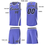 Custom Purple Shoulders Star Pattern Side Color Block Sports Uniform Basketball Jersey