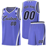 Custom Purple Shoulders Star Pattern Side Color Block Sports Uniform Basketball Jersey