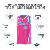 Custom Pink Shoulders Star Pattern Side Color Block Sports Uniform Basketball Jersey