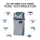 Custom Gray Shoulders Star Pattern Side Color Block Sports Uniform Basketball Jersey