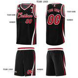Custom Black Shoulders Star Pattern Side Color Block Sports Uniform Basketball Jersey