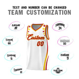 Custom White Shoulders Star Pattern Side Color Block Sports Uniform Basketball Jersey