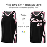 Custom Black Shoulders Star Pattern Side Color Block Sports Uniform Basketball Jersey