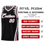 Custom Black Shoulders Star Pattern Side Color Block Sports Uniform Basketball Jersey