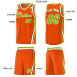 Custom Orange Shoulders Star Pattern Side Color Block Sports Uniform Basketball Jersey