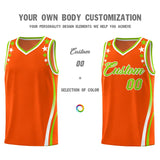 Custom Orange Shoulders Star Pattern Side Color Block Sports Uniform Basketball Jersey