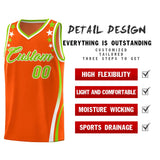 Custom Orange Shoulders Star Pattern Side Color Block Sports Uniform Basketball Jersey