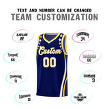 Custom Navy Shoulders Star Pattern Side Color Block Sports Uniform Basketball Jersey