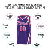 Custom Purple Shoulders Star Pattern Side Color Block Sports Uniform Basketball Jersey