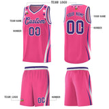 Custom Pink Shoulders Star Pattern Side Color Block Sports Uniform Basketball Jersey