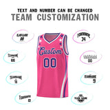 Custom Pink Shoulders Star Pattern Side Color Block Sports Uniform Basketball Jersey