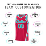 Custom Red Shoulders Star Pattern Side Color Block Sports Uniform Basketball Jersey