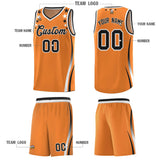 Custom Orange Shoulders Star Pattern Side Color Block Sports Uniform Basketball Jersey