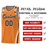 Custom Orange Shoulders Star Pattern Side Color Block Sports Uniform Basketball Jersey