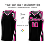Custom Black Shoulders Star Pattern Side Color Block Sports Uniform Basketball Jersey