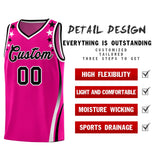 Custom Red Shoulders Star Pattern Side Color Block Sports Uniform Basketball Jersey