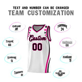Custom White Shoulders Star Pattern Side Color Block Sports Uniform Basketball Jersey