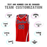 Custom Red Shoulders Star Pattern Side Color Block Sports Uniform Basketball Jersey