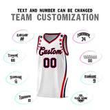 Custom White Shoulders Star Pattern Side Color Block Sports Uniform Basketball Jersey