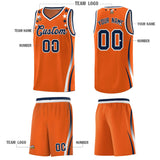 Custom Orange Shoulders Star Pattern Side Color Block Sports Uniform Basketball Jersey