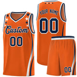 Custom Orange Shoulders Star Pattern Side Color Block Sports Uniform Basketball Jersey