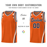Custom Orange Shoulders Star Pattern Side Color Block Sports Uniform Basketball Jersey