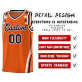 Custom Orange Shoulders Star Pattern Side Color Block Sports Uniform Basketball Jersey