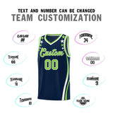 Custom Navy Shoulders Star Pattern Side Color Block Sports Uniform Basketball Jersey