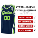 Custom Navy Shoulders Star Pattern Side Color Block Sports Uniform Basketball Jersey