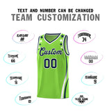Custom Neon Green Shoulders Star Pattern Side Color Block Sports Uniform Basketball Jersey