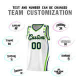 Custom White Shoulders Star Pattern Side Color Block Sports Uniform Basketball Jersey