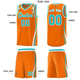 Custom Orange Shoulders Star Pattern Side Color Block Sports Uniform Basketball Jersey
