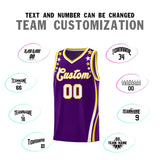 Custom Purple Shoulders Star Pattern Side Color Block Sports Uniform Basketball Jersey