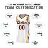 Custom White Shoulders Star Pattern Side Color Block Sports Uniform Basketball Jersey