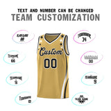 Custom Old Gold Shoulders Star Pattern Side Color Block Sports Uniform Basketball Jersey