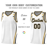 Custom White Shoulders Star Pattern Side Color Block Sports Uniform Basketball Jersey