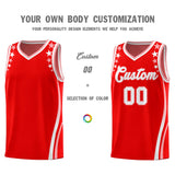 Custom Red Shoulders Star Pattern Side Color Block Sports Uniform Basketball Jersey