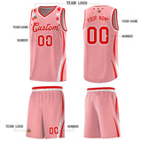 Custom Pink Shoulders Star Pattern Side Color Block Sports Uniform Basketball Jersey