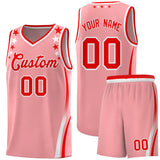 Custom Pink Shoulders Star Pattern Side Color Block Sports Uniform Basketball Jersey
