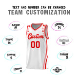 Custom White Shoulders Star Pattern Side Color Block Sports Uniform Basketball Jersey
