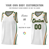 Custom White Shoulders Star Pattern Side Color Block Sports Uniform Basketball Jersey