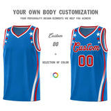 Custom Royal Shoulders Star Pattern Side Color Block Sports Uniform Basketball Jersey
