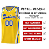 Custom Gold Shoulders Star Pattern Side Color Block Sports Uniform Basketball Jersey