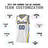 Custom White Shoulders Star Pattern Side Color Block Sports Uniform Basketball Jersey