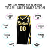 Custom Black Shoulders Star Pattern Side Color Block Sports Uniform Basketball Jersey