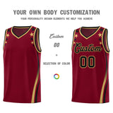 Custom Crimson Shoulders Star Pattern Side Color Block Sports Uniform Basketball Jersey