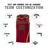 Custom Crimson Shoulders Star Pattern Side Color Block Sports Uniform Basketball Jersey